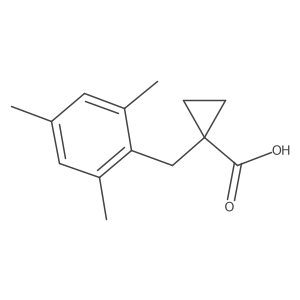 1-[(2,4,6-Trimethylphenyl)methyl]cyclopropane-1-carboxylic acid结构式