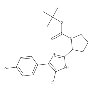 (S)-tert-butyl 2-(5-(4-bromophenyl)-4-chloro-1H-imidazol-2-yl)pyrrolidine-1-carboxylate Structure