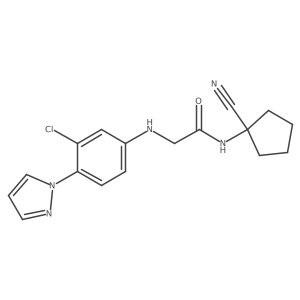 2-{[3-chloro-4-(1H-pyrazol-1-yl)phenyl]amino}-N-(1-cyanocyclopentyl)acetamide结构式