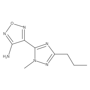4-(1-methyl-3-propyl-1H-1,2,4-triazol-5-yl)-1,2,5-oxadiazol-3-amine结构式
