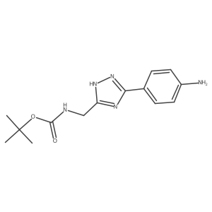 tert-butyl N-{[3-(4-aminophenyl)-1H-1,2,4-triazol-5-yl]methyl}carbamate结构式