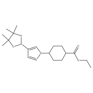 ethyl 4-[4-(4,4,5,5-tetramethyl-1,3,2-dioxaborolan-2-yl)-1H-pyrazol-1-yl]cyclohexanecarboxylate Structure
