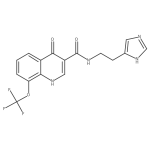 4-hydroxy-N-[2-(1H-imidazol-4-yl)ethyl]-8-(trifluoromethoxy)quinoline-3-carboxamide Structure