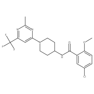5-chloro-2-methoxy-N-{1-[2-methyl-6-(trifluoromethyl)pyrimidin-4-yl]piperidin-4-yl}benzamide Structure