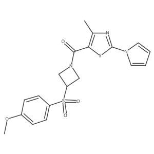 (3-((4-methoxyphenyl)sulfonyl)azetidin-1-yl)(4-methyl-2-(1H-pyrrol-1-yl)thiazol-5-yl)methanone Structure