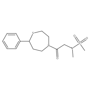 N-methyl-N-[2-oxo-2-(7-phenyl-1,4-thiazepan-4-yl)ethyl]methanesulfonamide结构式