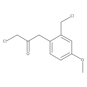 1-Chloro-3-(2-(chloromethyl)-4-methoxyphenyl)propan-2-one结构式