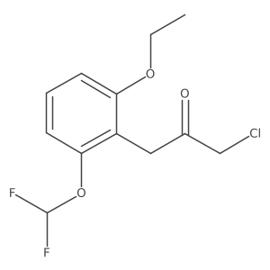 1-Chloro-3-(2-(difluoromethoxy)-6-ethoxyphenyl)propan-2-one结构式