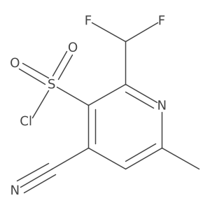 4-Cyano-2-(difluoromethyl)-6-methylpyridine-3-sulfonyl chloride结构式