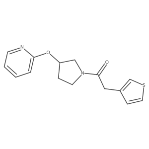 1-(3-(Pyridin-2-yloxy)pyrrolidin-1-yl)-2-(thiophen-3-yl)ethanone Structure