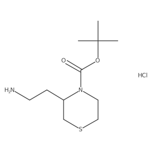 tert-Butyl 3-(2-aminoethyl)thiomorpholine-4-carboxylate hydrochloride结构式
