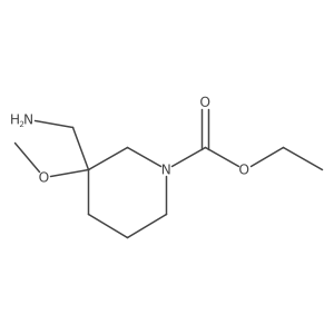 Ethyl 3-(aminomethyl)-3-methoxypiperidine-1-carboxylate结构式
