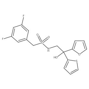 1-(3,5-difluorophenyl)-N-(2-(furan-2-yl)-2-hydroxy-2-(thiophen-2-yl)ethyl)methanesulfonamide Structure