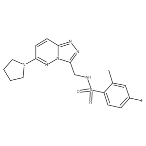 4-fluoro-2-methyl-N-((6-(pyrrolidin-1-yl)-[1,2,4]triazolo[4,3-b]pyridazin-3-yl)methyl)benzenesulfonamide Structure