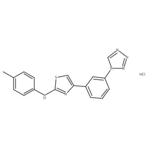 4-(3-(1H-tetrazol-1-yl)phenyl)-N-(p-tolyl)thiazol-2-amine hydrochloride Structure