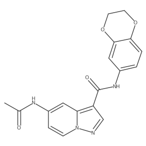 5-acetamido-N-(2,3-dihydrobenzo[b][1,4]dioxin-6-yl)pyrazolo[1,5-a]pyridine-3-carboxamide Structure