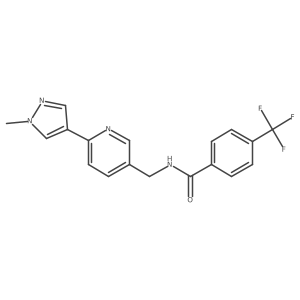 N-((6-(1-methyl-1H-pyrazol-4-yl)pyridin-3-yl)methyl)-4-(trifluoromethyl)benzamide Structure