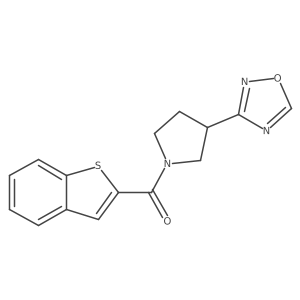 (3-(1,2,4-Oxadiazol-3-yl)pyrrolidin-1-yl)(benzo[b]thiophen-2-yl)methanone结构式