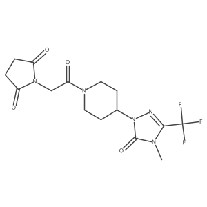 1-(2-(4-(4-methyl-5-oxo-3-(trifluoromethyl)-4,5-dihydro-1H-1,2,4-triazol-1-yl)piperidin-1-yl)-2-oxoethyl)pyrrolidine-2,5-dione结构式