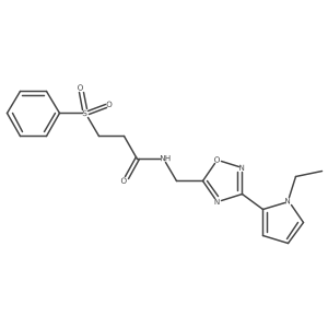 N-((3-(1-ethyl-1H-pyrrol-2-yl)-1,2,4-oxadiazol-5-yl)methyl)-3-(phenylsulfonyl)propanamide Structure