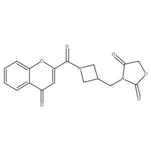 3-((1-(4-oxo-4H-chromene-2-carbonyl)azetidin-3-yl)methyl)oxazolidine-2,4-dione Structure