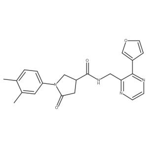 1-(3,4-dimethylphenyl)-N-((3-(furan-3-yl)pyrazin-2-yl)methyl)-5-oxopyrrolidine-3-carboxamide结构式