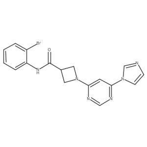 1-(6-(1H-imidazol-1-yl)pyrimidin-4-yl)-N-(2-bromophenyl)azetidine-3-carboxamide Structure