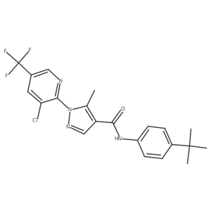 N-(4-tert-butylphenyl)-1-[3-chloro-5-(trifluoromethyl)pyridin-2-yl]-5-methyl-1H-pyrazole-4-carboxamide结构式