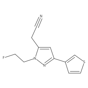 2-(1-(2-fluoroethyl)-3-(thiophen-3-yl)-1H-pyrazol-5-yl)acetonitrile结构式