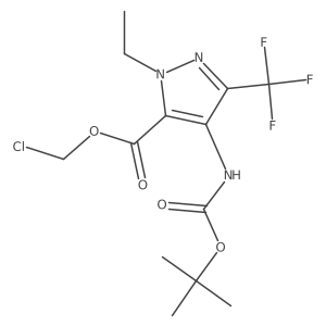 chloromethyl 4-{[(tert-butoxy)carbonyl]amino}-1-ethyl-3-(trifluoromethyl)-1H-pyrazole-5-carboxylate结构式