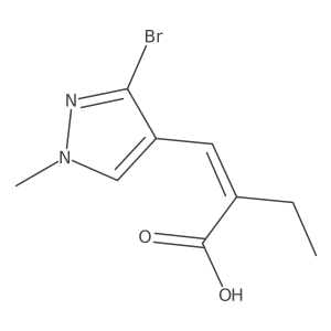 (2E)-2-[(3-bromo-1-methyl-1H-pyrazol-4-yl)methylidene]butanoic acid Structure