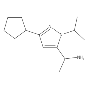 (1R)-1-[3-cyclopentyl-1-(propan-2-yl)-1H-pyrazol-5-yl]ethan-1-amine Structure