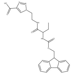 1-{2-[(2S)-2-({[(9H-fluoren-9-yl)methoxy]carbonyl}amino)butanamido]ethyl}-1H-1,2,3-triazole-4-carboxylic acid结构式