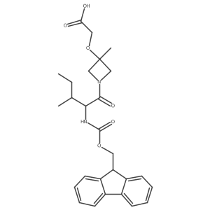 2-({1-[(2S)-2-({[(9H-fluoren-9-yl)methoxy]carbonyl}amino)-3-methylpentanoyl]-3-methylazetidin-3-yl}oxy)acetic acid Structure