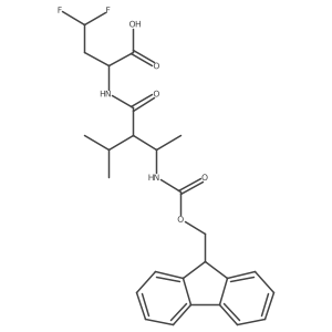 2-[3-({[(9H-fluoren-9-yl)methoxy]carbonyl}amino)-2-(propan-2-yl)butanamido]-4,4-difluorobutanoic acid结构式
