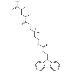 3-[6-({[(9H-fluoren-9-yl)methoxy]carbonyl}amino)-N,4,4-trimethylhexanamido]-2-methylpropanoic acid Structure