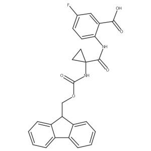 2-[1-({[(9H-fluoren-9-yl)methoxy]carbonyl}amino)cyclopropaneamido]-5-fluorobenzoic acid结构式