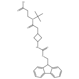 3-{N-tert-butyl-2-[3-({[(9H-fluoren-9-yl)methoxy]carbonyl}amino)cyclobutyl]acetamido}propanoic acid结构式