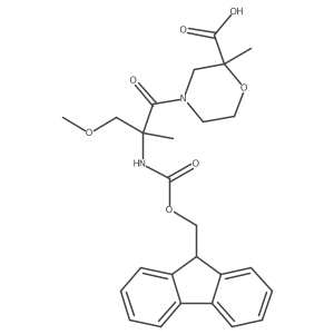 4-[2-({[(9H-fluoren-9-yl)methoxy]carbonyl}amino)-3-methoxy-2-methylpropanoyl]-2-methylmorpholine-2-carboxylic acid结构式