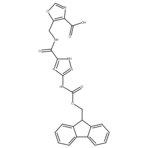 5-({[5-({[(9H-fluoren-9-yl)methoxy]carbonyl}amino)-1H-1,2,4-triazol-3-yl]formamido}methyl)-1,3-oxazole-4-carboxylic acid结构式