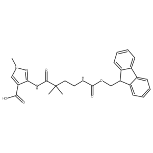 3-[4-({[(9H-fluoren-9-yl)methoxy]carbonyl}amino)-2,2-dimethylbutanamido]-1-methyl-1H-pyrazole-4-carboxylic acid Structure