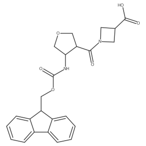 1-[4-({[(9H-fluoren-9-yl)methoxy]carbonyl}amino)oxolane-3-carbonyl]azetidine-3-carboxylic acid结构式