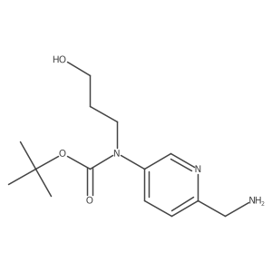 tert-butyl N-[6-(aminomethyl)pyridin-3-yl]-N-(3-hydroxypropyl)carbamate结构式