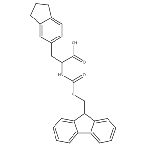 (2S)-3-(2,3-Dihydro-1H-inden-5-yl)-2-(9H-fluoren-9-ylmethoxycarbonylamino)propanoic acid结构式
