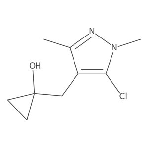 1-[(5-chloro-1,3-dimethyl-1H-pyrazol-4-yl)methyl]cyclopropan-1-ol结构式