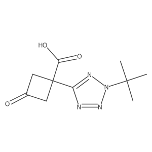 1-(2-tert-butyl-2H-1,2,3,4-tetrazol-5-yl)-3-oxocyclobutane-1-carboxylic acid Structure