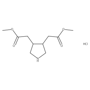 Methyl 2-[(3S,4S)-4-(2-methoxy-2-oxoethyl)pyrrolidin-3-yl]acetate;hydrochloride结构式