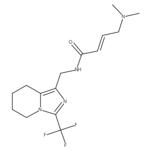 (2E)-4-(dimethylamino)-N-{[3-(trifluoromethyl)-5H,6H,7H,8H-imidazo[1,5-a]pyridin-1-yl]methyl}but-2-enamide结构式
