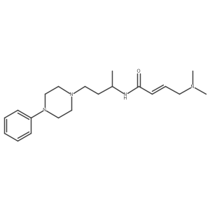 (2E)-4-(dimethylamino)-N-[4-(4-phenylpiperazin-1-yl)butan-2-yl]but-2-enamide结构式