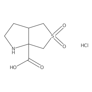 (3As,6aS)-5,5-dioxo-1,2,3,3a,4,6-hexahydrothieno[3,4-b]pyrrole-6a-carboxylic acid;hydrochloride Structure